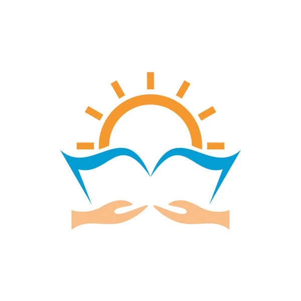 Design Del Logo Del Libro Della Conoscenza — Vettoriale Stock