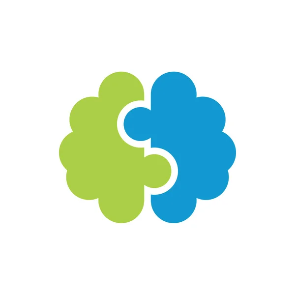 Progettazione Logo Intelligenza Cerebrale — Vettoriale Stock