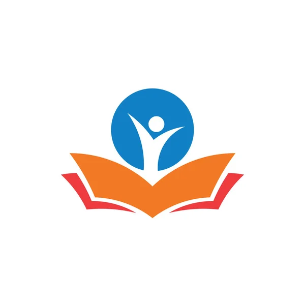Logo Educación Escolar Creativo — Vector de stock