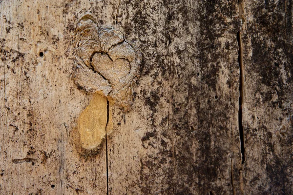 Drewniane serce tło. — Zdjęcie stockowe