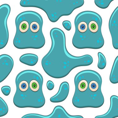 Jöle karakteri ile kesintisiz renk desen. Vektör çizgi film arka plan üzerinde beyaz.