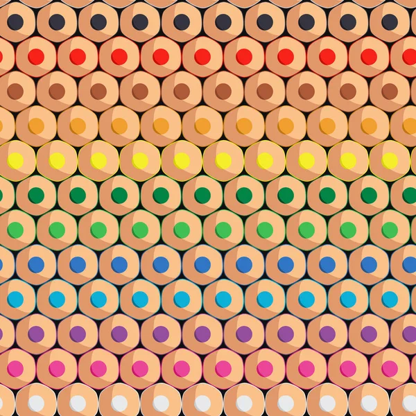 一排排彩色铅笔的无缝图案 矢量彩色背景 — 图库矢量图片