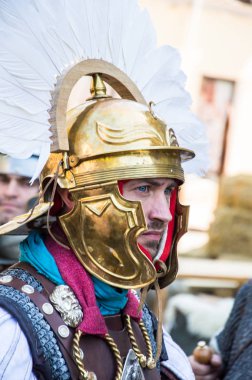 Paskalya tiyatro prodüksiyonu. Awesome oyunculuk oyunu. İsa Mesih'in ihaneti, ölümü ve dirilişi. Yahudiler, Romalı askerler, İsa'nın ve İsa'nın müritleri. Olaylar Odessa şehrinin merkez caddesinde gerçekleşecek, Ukrayna, Nisan 27, 2019.