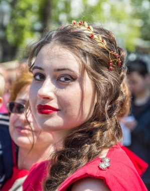 Paskalya tiyatro prodüksiyonu. Awesome oyunculuk oyunu. İsa Mesih'in ihaneti, ölümü ve dirilişi. Yahudiler, Romalı askerler, İsa'nın ve İsa'nın müritleri. Olaylar Odessa şehrinin merkez caddesinde gerçekleşecek, Ukrayna, Nisan 27, 2019.