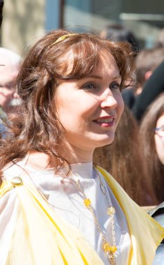 Paskalya tiyatro prodüksiyonu. Awesome oyunculuk oyunu. İsa Mesih'in ihaneti, ölümü ve dirilişi. Yahudiler, Romalı askerler, İsa'nın ve İsa'nın müritleri. Olaylar Odessa şehrinin merkez caddesinde gerçekleşecek, Ukrayna, Nisan 27, 2019.