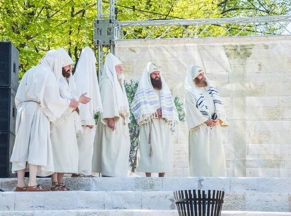 Producción Teatral Pascua Impresionante Juego Actuación Traición Muerte Resurrección Jesucristo — Foto de Stock