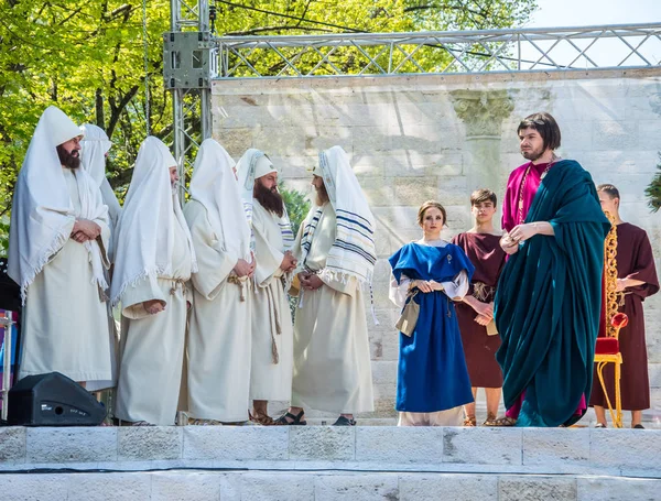 Paskalya Tiyatro Prodüksiyonu Awesome Oyunculuk Oyunu Mesih Ihaneti Ölümü Dirilişi — Stok fotoğraf