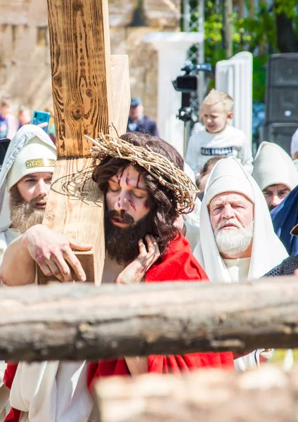 Húsvéti Színházi Produkció Félelmetes Eljáró Játék Jézus Krisztus Árulás Halála — Stock Fotó