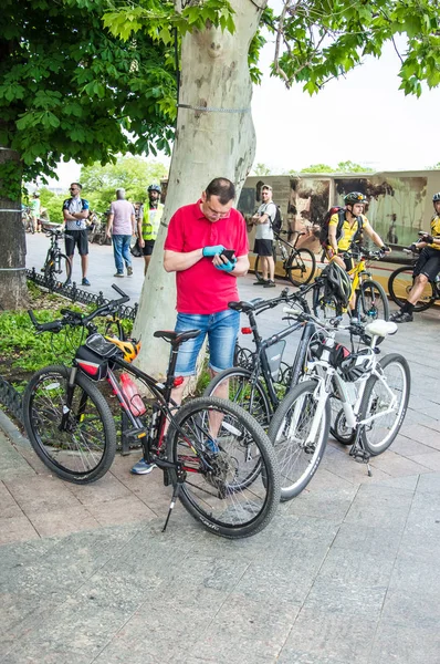 Miasto Odessa Ukraina Maja 2019 Wydarzenie Dzień Roweru Rowerzystów Dorosłych — Zdjęcie stockowe