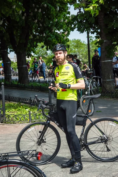 Odesa City Ucrânia Maio 2019 Evento Dia Bicicleta Biciclistas Adultos — Fotografia de Stock