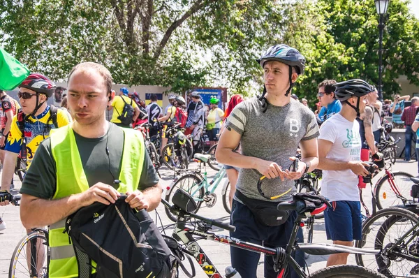 Odesa City Ukraine Mai 2019 Die Veranstaltung Fahrradtag Radfahrer Erwachsene — Stockfoto