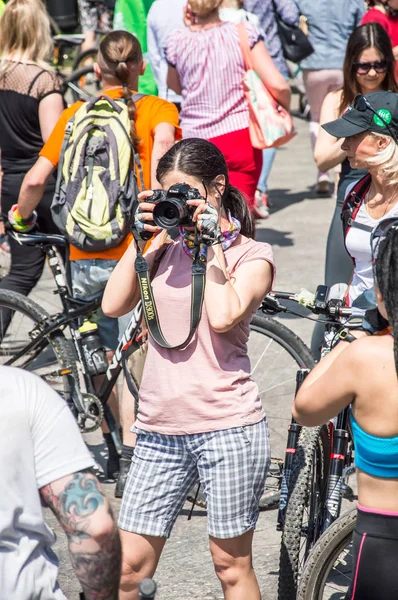 Odesa City Ukraine Mai 2019 Die Veranstaltung Fahrradtag Radfahrer Erwachsene — Stockfoto