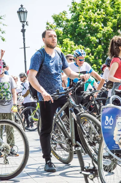 Ville Odessa Ukraine Mai 2019 Événement Journée Vélo Bicyclistes Adultes — Photo