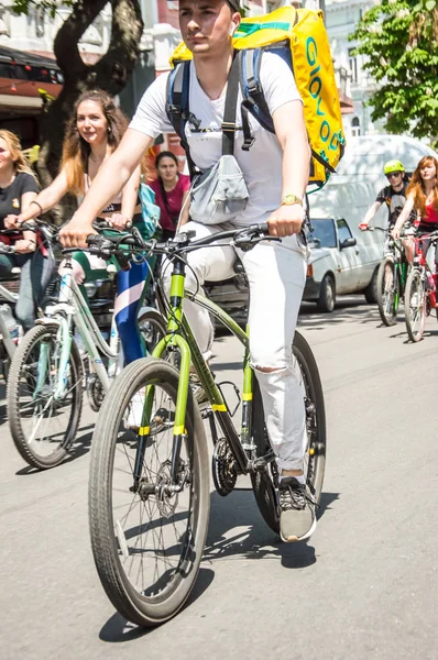 Odesa City Ukraine Mai 2019 Die Veranstaltung Fahrradtag Radfahrer Erwachsene — Stockfoto