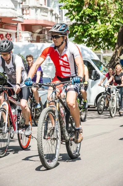 Odesa City Ukraine Mai 2019 Die Veranstaltung Fahrradtag Radfahrer Erwachsene — Stockfoto