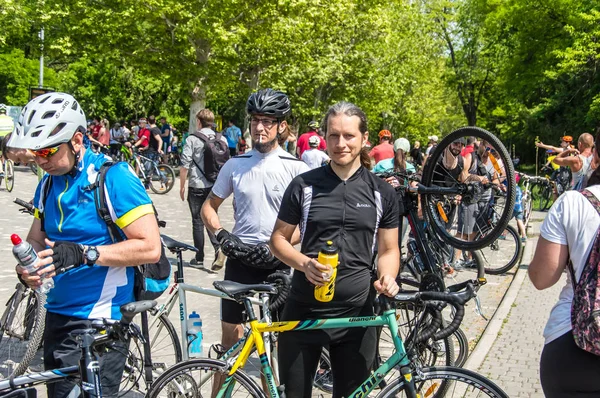 Miasto Odessa Ukraina Maja 2019 Wydarzenie Dzień Roweru Rowerzystów Dorosłych — Zdjęcie stockowe