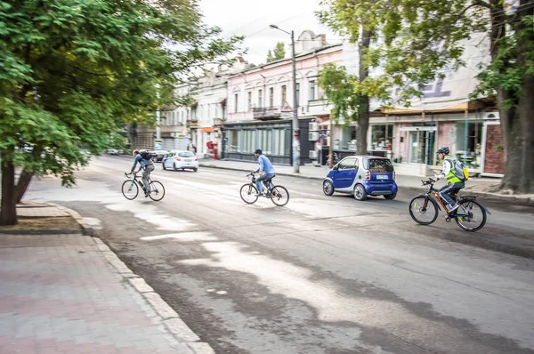 The ���bike to work��� project brought cyclists together. — Stock Photo, Image