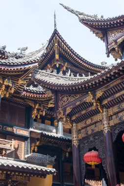 Baolunsi Tapınağı Chongqing ayrıntılarda geleneksel Çin mimarisi