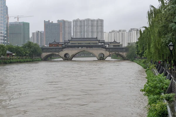 Inundação de verão em Chengdu China — Fotografia de Stock