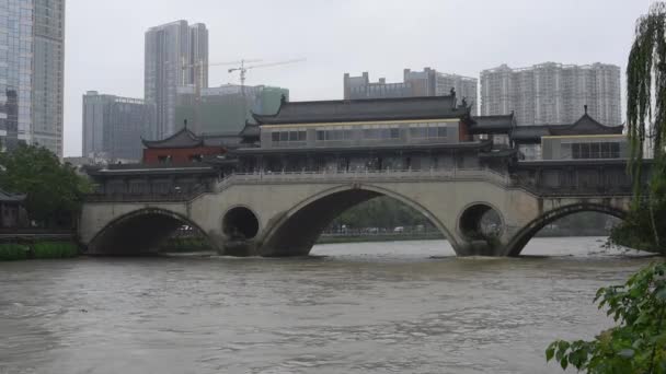 Zomer overstroming in Chengdu, China — Stockvideo