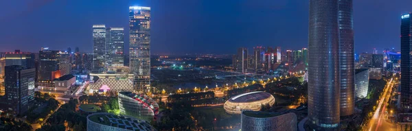 Międzynarodowego centrum finansowego w Tianfu budynków panorama w Chengd — Zdjęcie stockowe