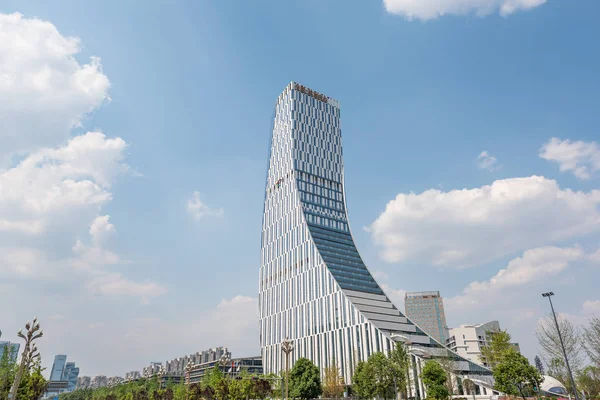 CCFC building against blue sky in Chengdu — Stock Photo, Image