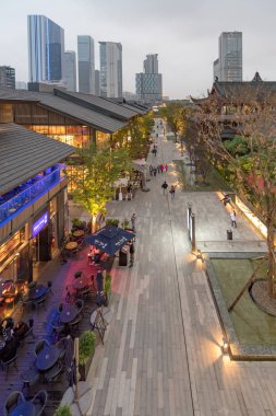 Çin'deki Chengdu Taikooli ticari sokak
