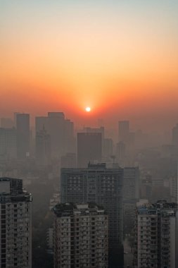 Gündoğumu, Chengdu manzarası havadan görünümü