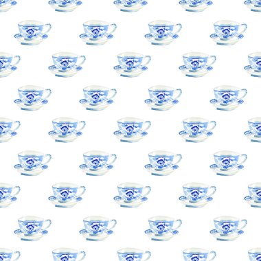 Güzel grafik güzel sanatsal ihale harika mavi porselen Çin çay bardak suluboya el illüstrasyon model. Tekstil, menü, duvar kağıtları için mükemmel