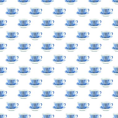 Güzel sanatsal ihale harika mavi porselen Çin çay bardak suluboya el illüstrasyon model. Tekstil, menü, duvar kağıtları için mükemmel