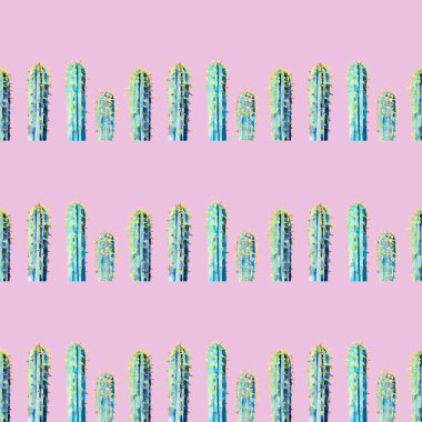 Parlak Meksika hawaii tropikal çiçek bitkisel yaz renkli desen bir kaktüs suluboya el illüstrasyon pembe bir arka plan üzerinde. Kartları, tekstil, duvar kağıtları, menü için mükemmel