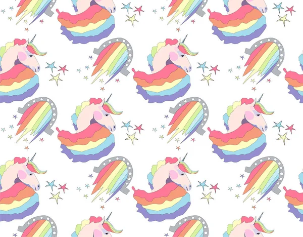 Parlak güzel bahar güzel şirin peri büyülü renkli desen tek boynuzlu at vektör çizim mükemmel tebrik kartları, tekstil, arka planlar için