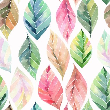 Güzel güzel şirin harika grafik parlak çiçek bitkisel sonbahar turuncu yeşil sarı desen suluboya el kroki bırakır. Tekstil, duvar kağıtları, kağıt sarma için mükemmel