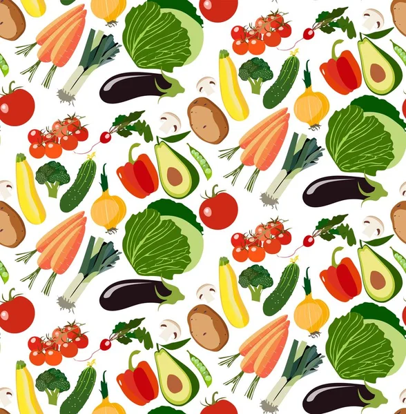 Hermoso Arte Gráfico Brillante Vegetariano Patrón Saludable Verduras Orgánicas Patata — Vector de stock