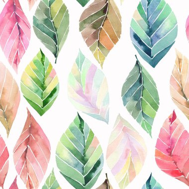 Güzel güzel şirin harika grafik parlak çiçek bitkisel sonbahar turuncu yeşil sarı desen suluboya el kroki bırakır. Tekstil, duvar kağıtları, kağıt sarma için mükemmel