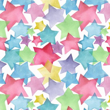 Güzel güzel şirin harika grafik parlak sanatsal kırmızı pembe mavi mor yeşil sarı yıldız suluboya el kroki desen. Tekstil, duvar kağıtları, kağıt ambalaj, davet için mükemmel