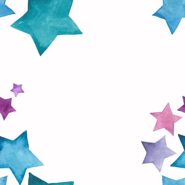 Hermoso Lindo Gráfico Maravilloso Brillante Artístico Azul Púrpura Estrellas Patrón — Foto de Stock
