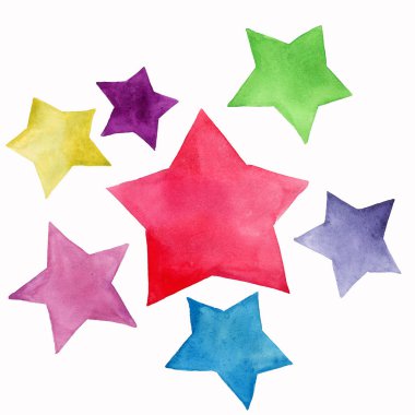Güzel güzel şirin harika grafik parlak sanatsal kırmızı pembe mavi mor yeşil sarı yıldız suluboya el kroki desen. Tekstil, duvar kağıtları, kağıt ambalaj, davet için mükemmel