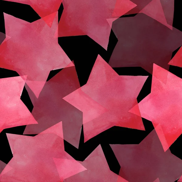 美しい素敵な素晴らしいグラフィック明るい芸術的な透明な赤ピンクのかわいい星黒背景パターン水彩手をスケッチします 包装紙 招待状に最適 — ストック写真