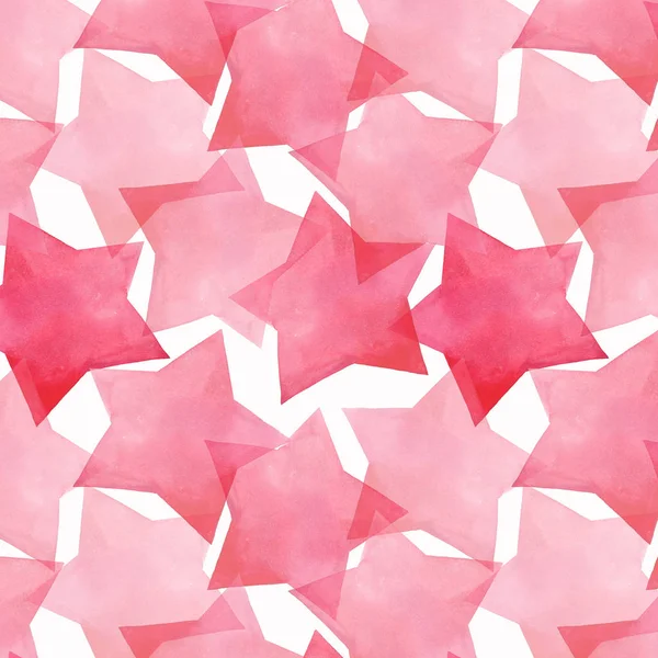 美しい素敵なかわいい素晴らしいグラフィック明るい芸術的な透明な赤ピンク星柄水彩手の図 包装紙 招待状に最適 — ストック写真