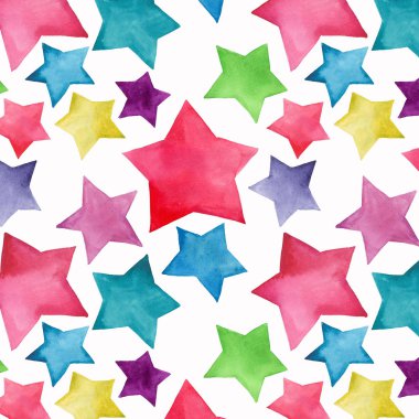 Güzel güzel şirin harika grafik parlak sanatsal kırmızı pembe mavi mor yeşil sarı yıldız suluboya el kroki desen. Tekstil, duvar kağıtları, kağıt ambalaj, davet için mükemmel
