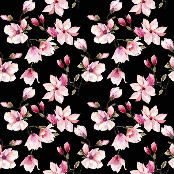Gyönyörű Szép Pályázati Gyógynövény Csodálatos Virágos Nyári Minta Rózsaszín Japán — Stock Fotó