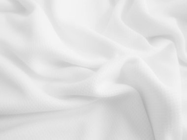 Beyaz buruşuk kumaş arka plan. Dalgalı kumaş dokusu