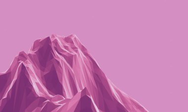 3D pembe alçak çokgen dağı