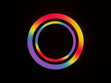 Gradyan gökkuşağı renkleri daire çerçevesi