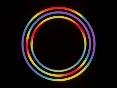 Gradyan gökkuşağı renkleri daire çerçevesi