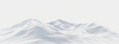 3D beyaz karlı dağ. Kar arazisi