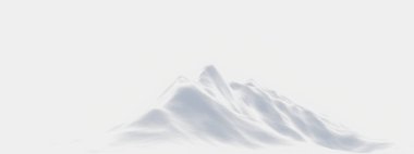 3D beyaz karlı dağ. Kar arazisi