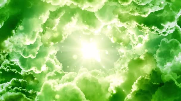 Nuvens de fantasia verde — Vídeo de Stock