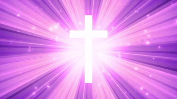 Worship Cross Light Rays — Stock Video